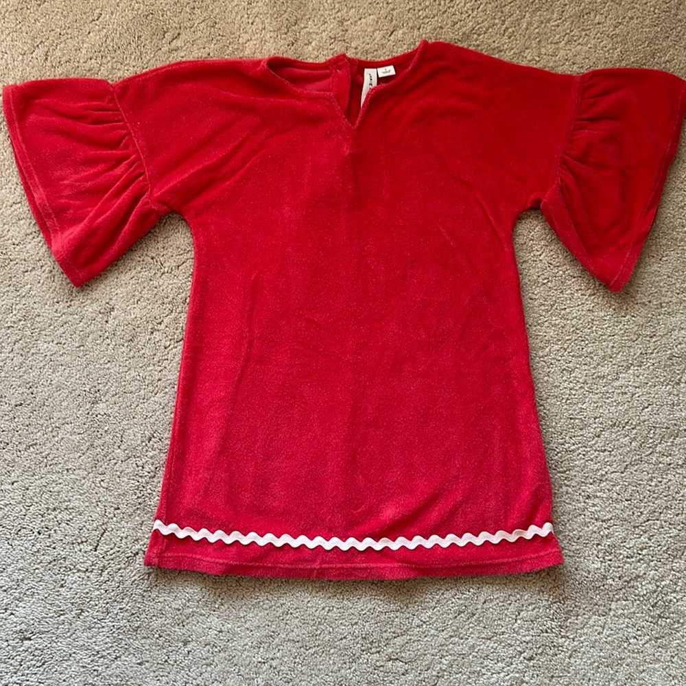 Janie and Jack red/orange swim cover up size 4
